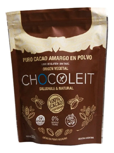 Puro Cacao Amargo En Polvo Sin Tacc Chocoleit 250g