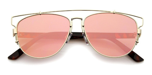 Lente De Sol Zero Uv Estilo Retro Vintage Gold/rose