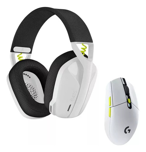 Combo Logitech Audífono G435 Blanco + Mouse G305 Lightspeed