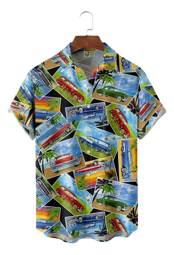 Hjb Ghb Camisa Hawaiana Unisex Vintage Cuadrada For Verano,