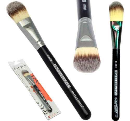 Imagem 7 de 10 de Pincel Profissional Para Base Linha Black B103 Macrilan