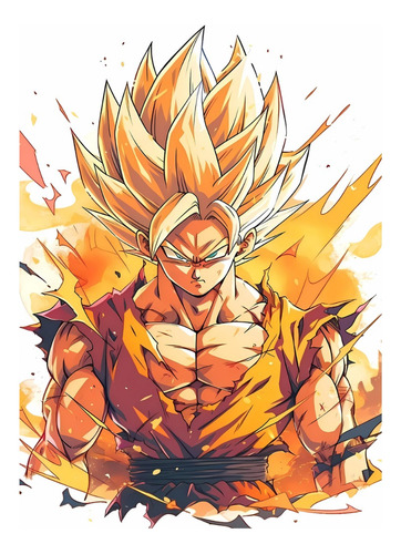 Cuadro En Aluminio De Goku Ssj 1 30x20 Cm Dragon Ball