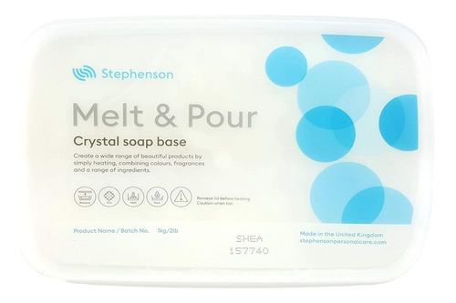 Imagen 1 de 6 de Base Para Shampoo Sólido Stephenson Melt & Pour Orgánico 1kg