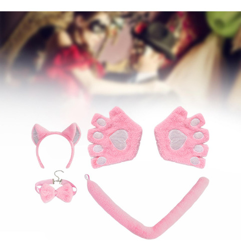 Diadema Con Orejas De , Pajarita, Guantes Y Cola, Conjunto
