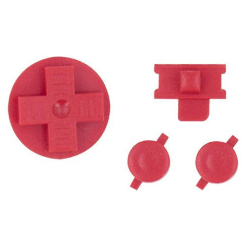 Set Botones Color Rojo Claro Solido Para Game Boy (dmg)