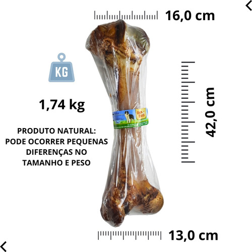 2 Osso De Fêmur Bovino Premium Para Cães Grandes Dip Dog