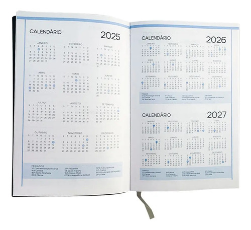 Agenda Executiva Diária Compacta Costurada Capa Dura Anual Capa Bege