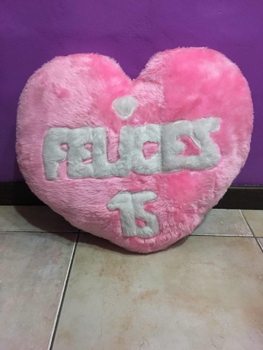 Peluche Rosa En Forma De Corazon