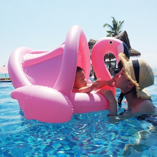 . Flotador De Piscina For Bebés Con Toldo, Aro De Natación
