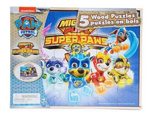 Mighty Pups Super Paws 5 Rompecabezas De Madera