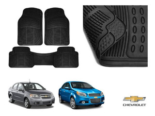 12 en negro y ribete azul coche tapetes Chevrolet Aveo