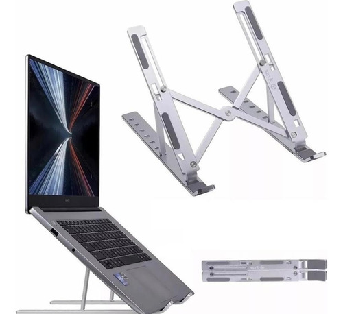 Soporte Vertical De Alumnio Notebook Macbook Laptop Plateado