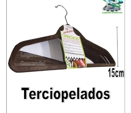 Imagen 4 de 7 de Ganchos Para Ropa Clóset Terciopelo 10 Unidades