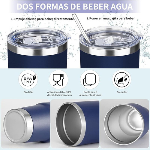 Termo Acero Inoxidable Para Viajes Con Aislamiento Y Tapa