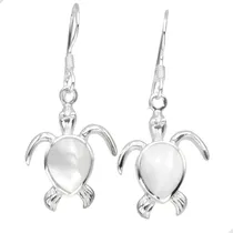 Comprar Aros Tortuga Pequeña Nácar Blanco Plata Fina 925 | E208