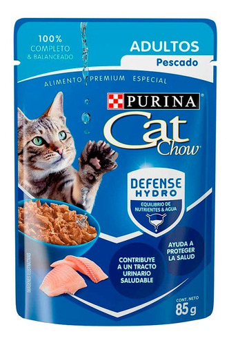 Alimento Gato Cat Chow Hydro Adultos Pescado 85g Purina
