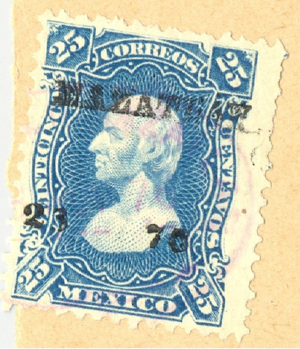 México Hidalgo 1875 Distrito 23 Mazatlan Matasello Violeta