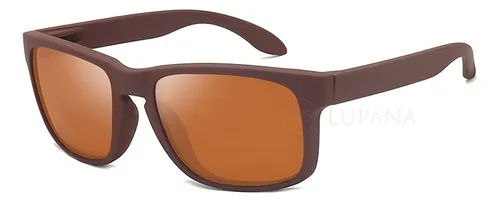 Gafas de sol cuadradas clásicas para hombre, Uv400, marco de verano oscuro, color marrón sólido