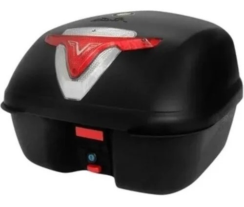 Baul  Moto Marca Odin 38lt Rojo Casco Y Medio Dim