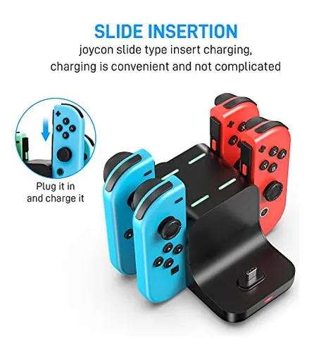 Pack Cargador Dock 6 En 1 Para Nintendo Switch & Oled