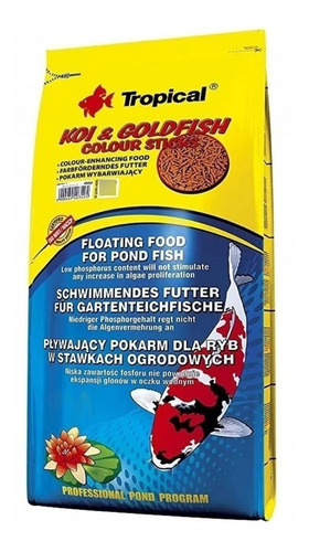 Alimento Tropical Koi Color Sticks 4000g Goldfish Estanques