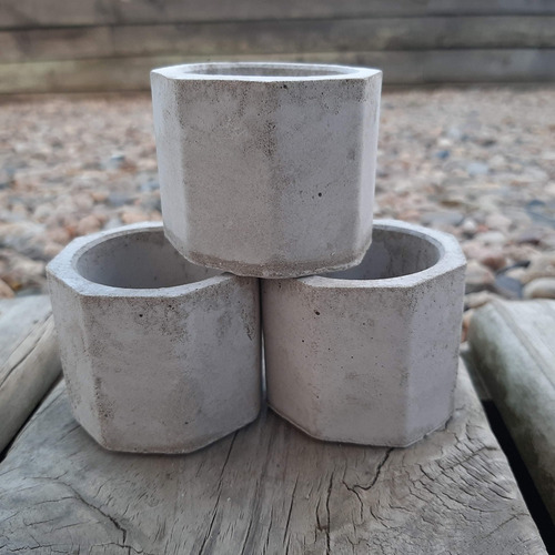 Mini Macetas Concreto Souvenir 30 Octogonales + 20circulares