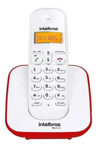 Telefone Sem Fio Digital TS 3110 Vermelho Intelbras