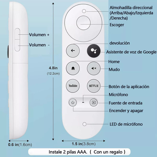 Control remoto para Google TV Chromecast HD 4K Streaming Stick,Voz,G9N9N, GA01409-US GA01919-US, GA01920-US, GA01923-US, GA02463-US, GA02464-US, GA03131-US