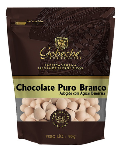 Gotas Chocolate Branco Gobeche C/ Açúcar 90g Sobremesa