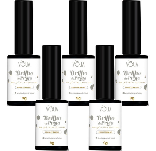 5un Esmalte Em Gel Brilho De Prata 9g Volia