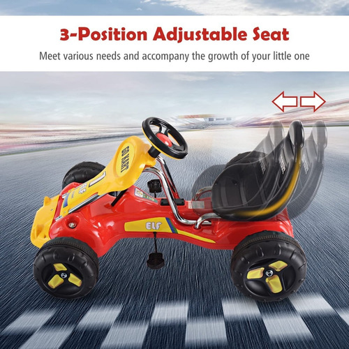 Carro Para Niños Tipo Go Kart Color Rojo Marca Costzon