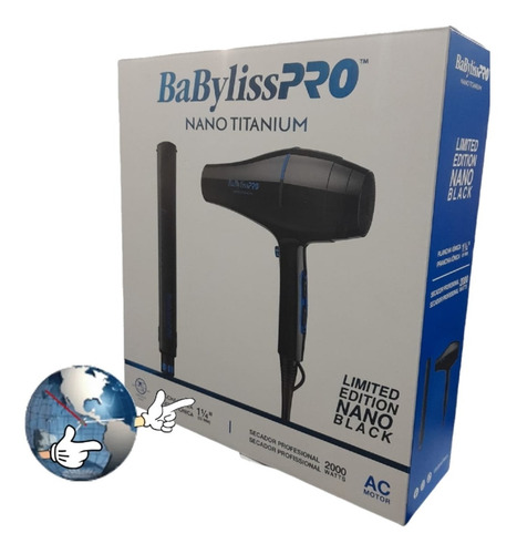 Imagen 2 de 5 de Combo Babylisspro Plancha + Secadora Limited Editión Nano Bl