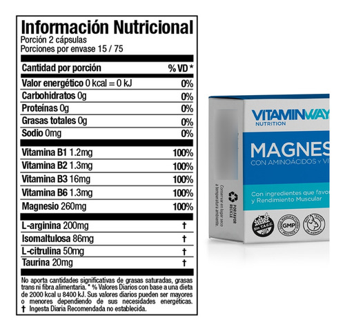 Magnesio Sport 30caps. + Aminoacidos Y Vitaminas Vitaminway