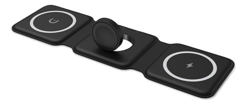 Carregador Sem Fio 3 Em 1 Dobrável Para Dispositivos Cor Preto
