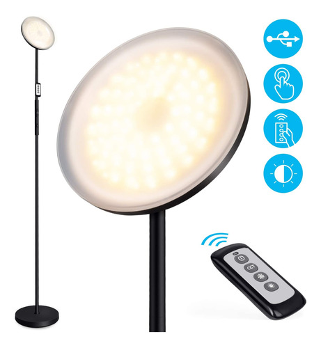 Outon Floor Lamp Modern  Led Torchiere Lamp 30w 2400lm  Tall