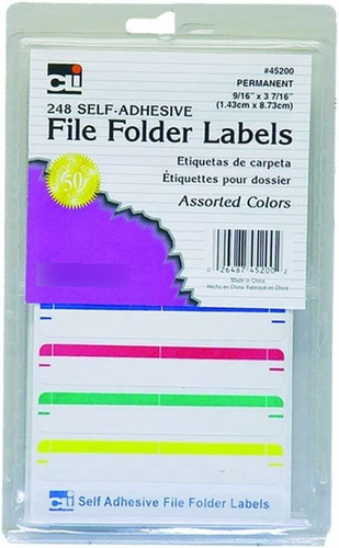 Charles Leonard 0.56 X 3.44 Inch File Folder Labels  248 