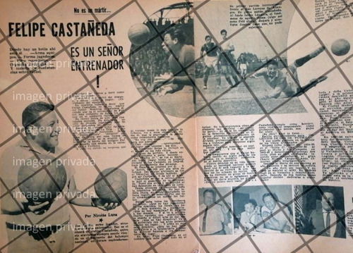Afiche Retro Entrenador. Felipe Castañeda 1963 Futbol