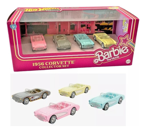 Corvette Barbie The Movie Pack 4 Hot Wheels Filme 1/64