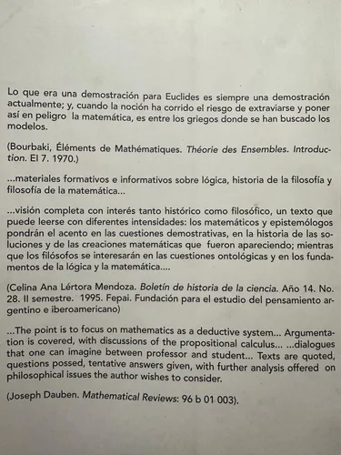 Introducción A La Historia Y A La Filosofía De La Matemática (Usado)