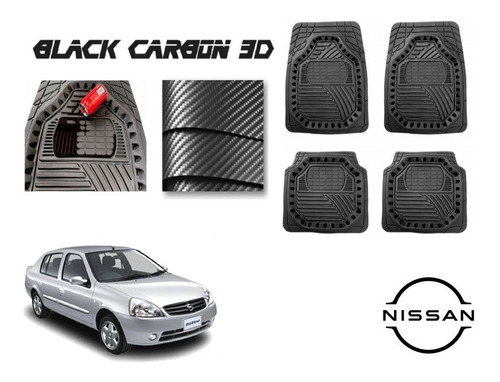 Tapetes Premium Black Carbon 3d Nissan Platina 2002 A 2010