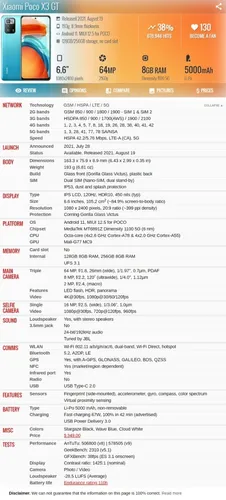 Xiaomi Poco X3 Gt 5g 21061110ag 8gb 128gb Dual Sim Duos