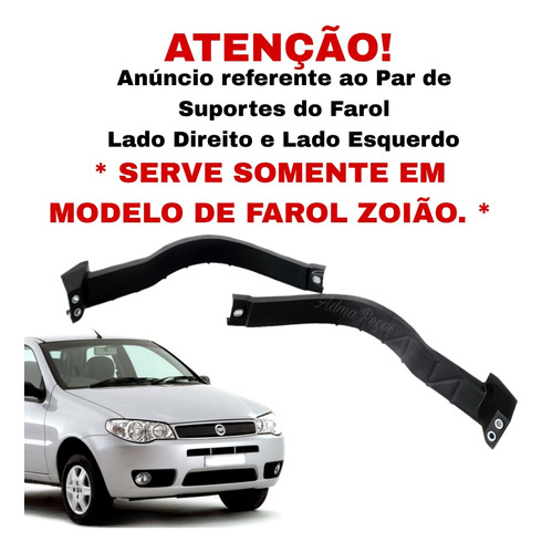 Par Suporte Farol Fiat Siena Fire 2007 2008 2009 2010 Orig