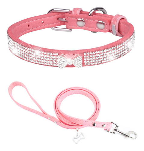 Dogs Kingdom Collar Y Correa Personalizados De Gamuza Para P