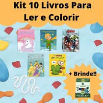 Comprar Kit 10 Livros + Brinde Desenhos Animados  Ler E Colorir Pintura Infantil Homem Aranha Marvel Vingadores Frozen Princesas Disnei Branca De Neve Turma Da Monica Cebolinha Toy Story Baby Shark Piratas