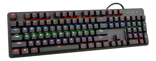 Teclado Mecanico Kolke Gamer Led Rgb Base Metal Usb Tanatos Color del teclado Negro Idioma Español