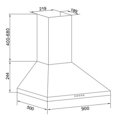 Imagen 2 de 3 de Campana Extractora Tem Alejandra 90cm Inox