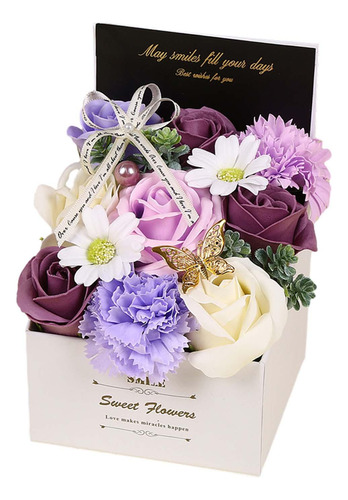 Caja De Regalo De Flores De Jabón, Flor Púrpura