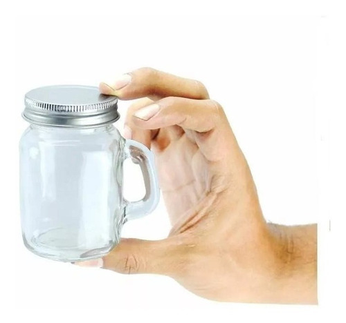 Tarro Mason Jar Mini De 100 Ml Con Tapa Cerrada 10 Pza