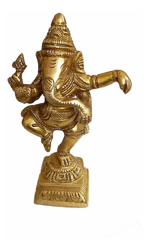 Estatua Ganesha Hecha Mano Laton Diseño Hindu