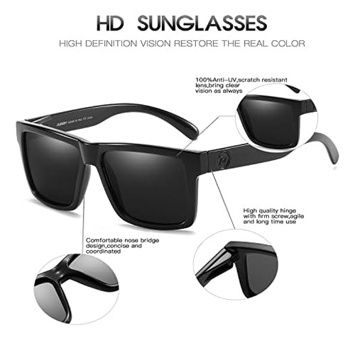 Gafas De Sol Polarizadas Cuadradas Clásicas Dubery Para Gafa